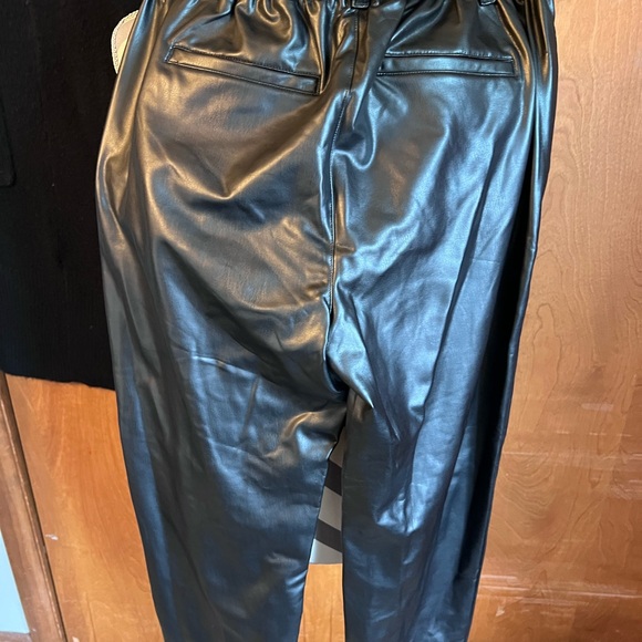 Black Faux Leather Pants - Picture 2 of 8
